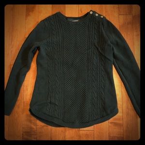 Dark green cable sweater
